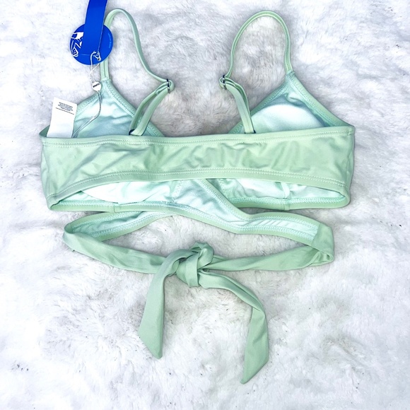 👙🆕 NWT |•CUPSHE•| Mint Green Wrap Bikini Top - Picture 3 of 8